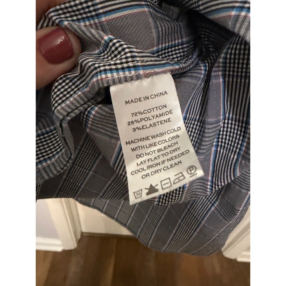 Hill House Home The Athena Nap Dress Blue Grey Plaid Smocked Mini Dress XS - Picture 9 of 9